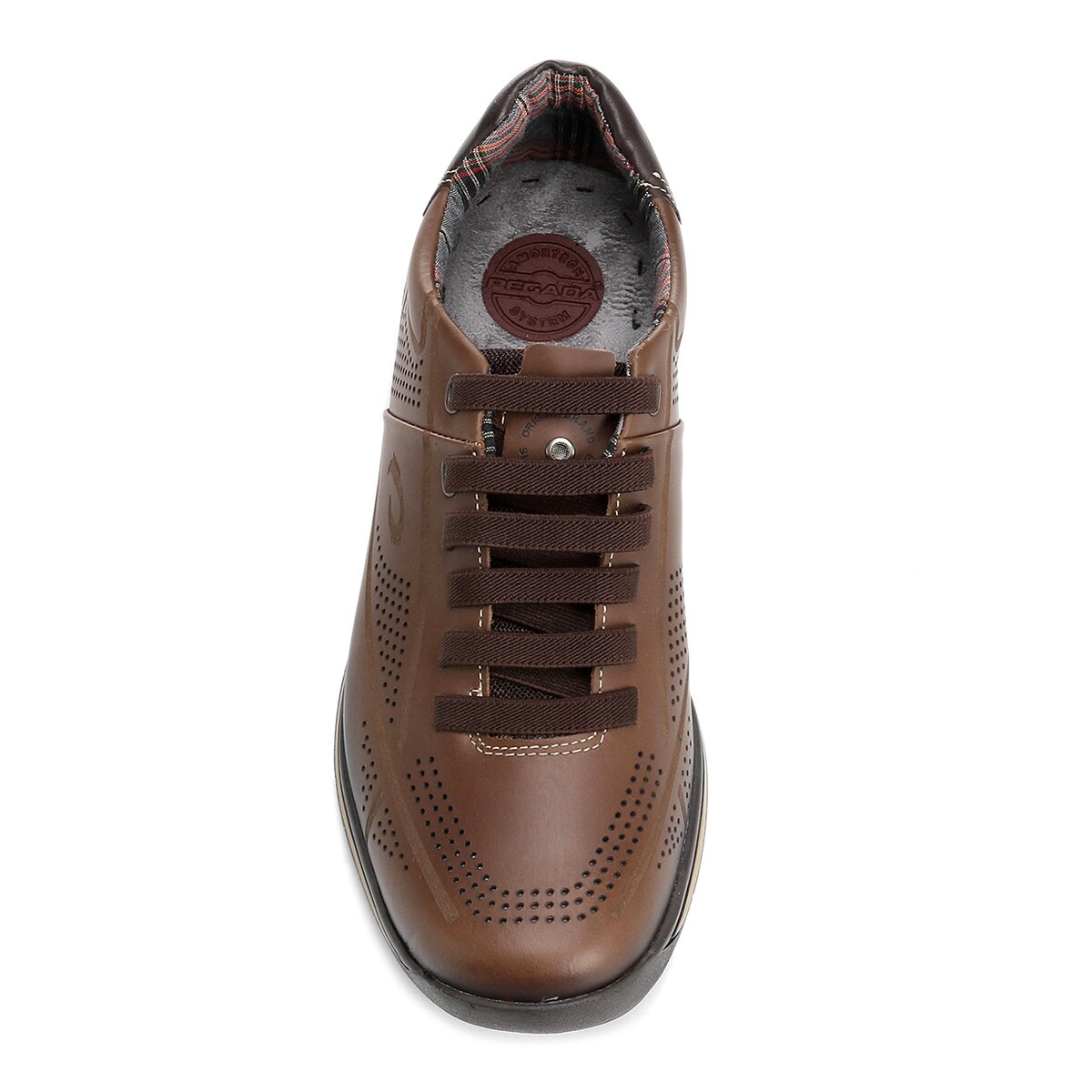 Sapatênis Couro Pegada Conforto Cadarço Elástico Masculino - Café | Netshoes