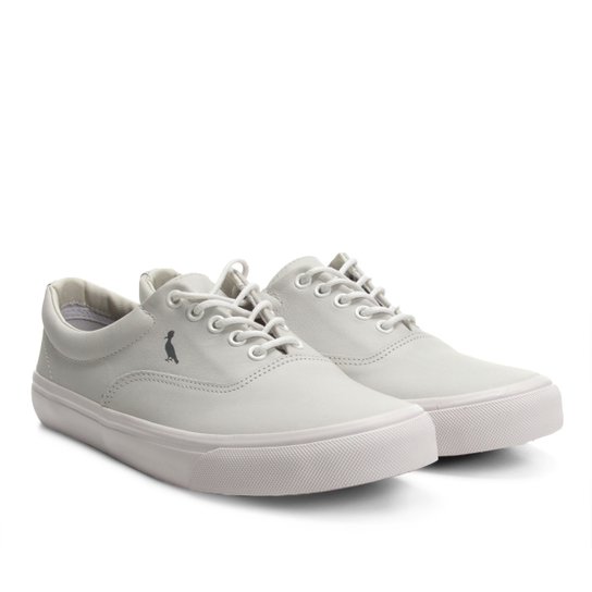 Sapatênis Couro Reserva Montecar Masculino - Cinza e Branco Menor preço em Sapatênis Couro Reserva Montecar Masculino - Cinza e Branco