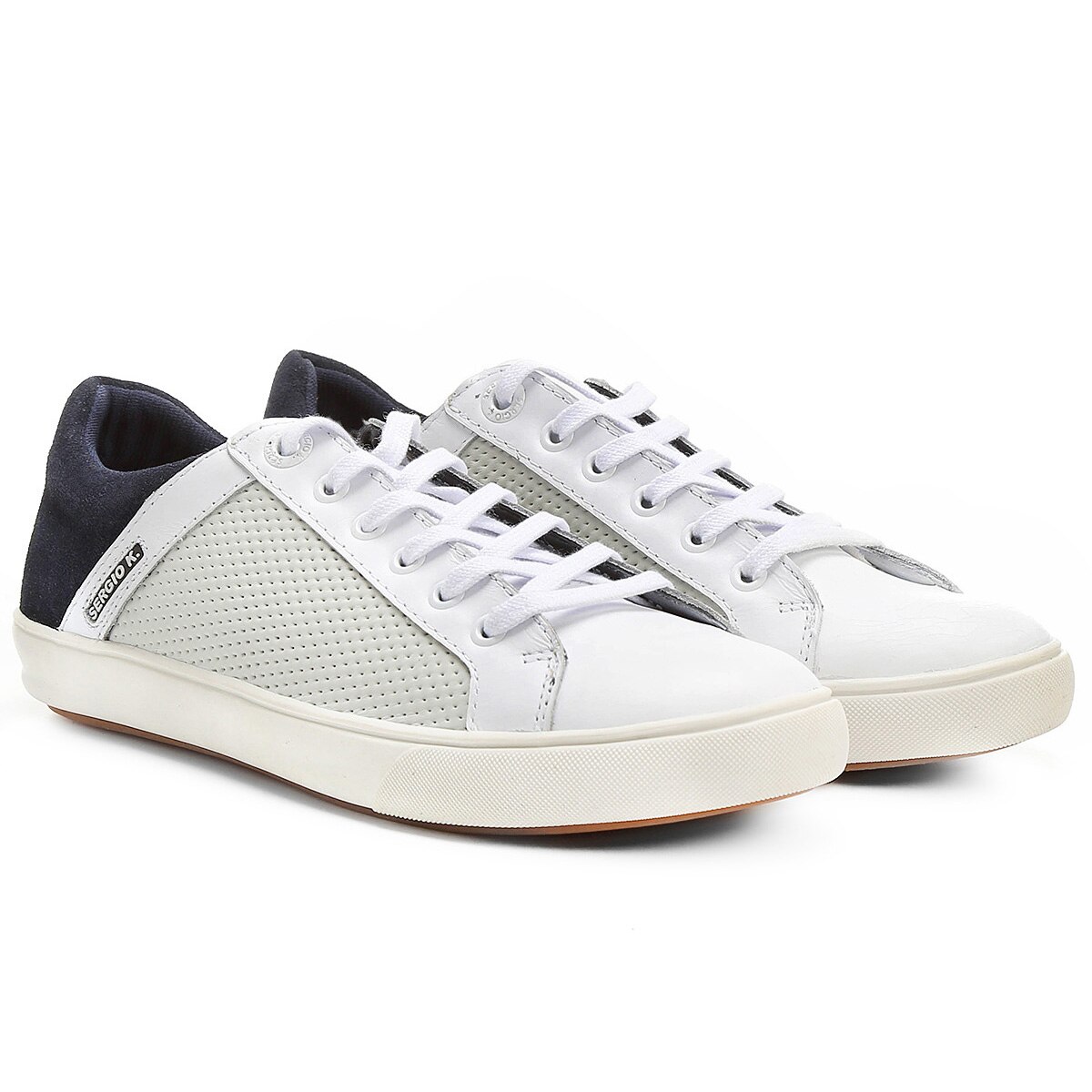 Sapatênis Couro Sergio K Recortes Masculino - Branco | Netshoes