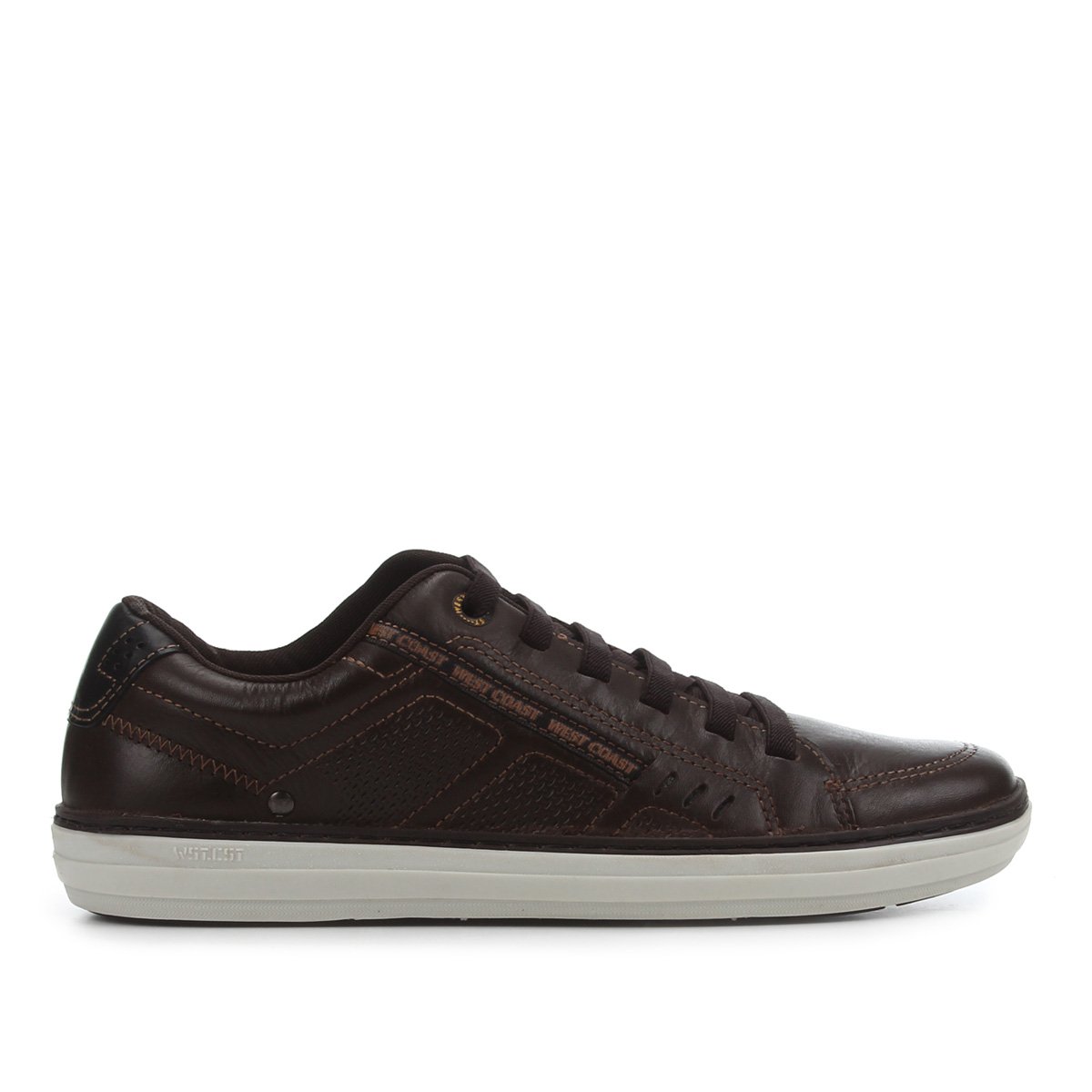 Sapatênis Couro West Coast Modena Masculino - Café | Netshoes