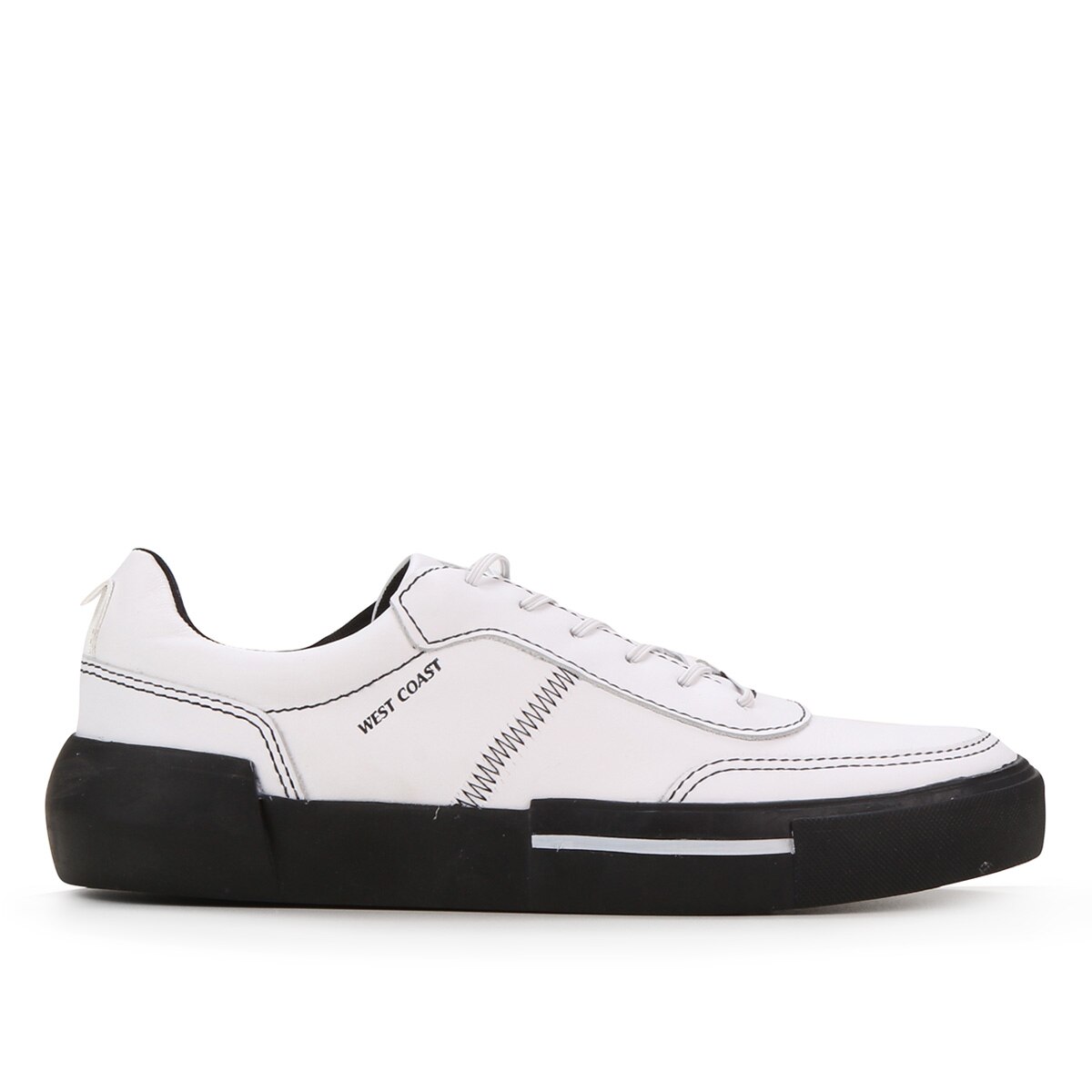 Sapatênis Couro West Coast Star Masculino - Branco+Preto | Netshoes