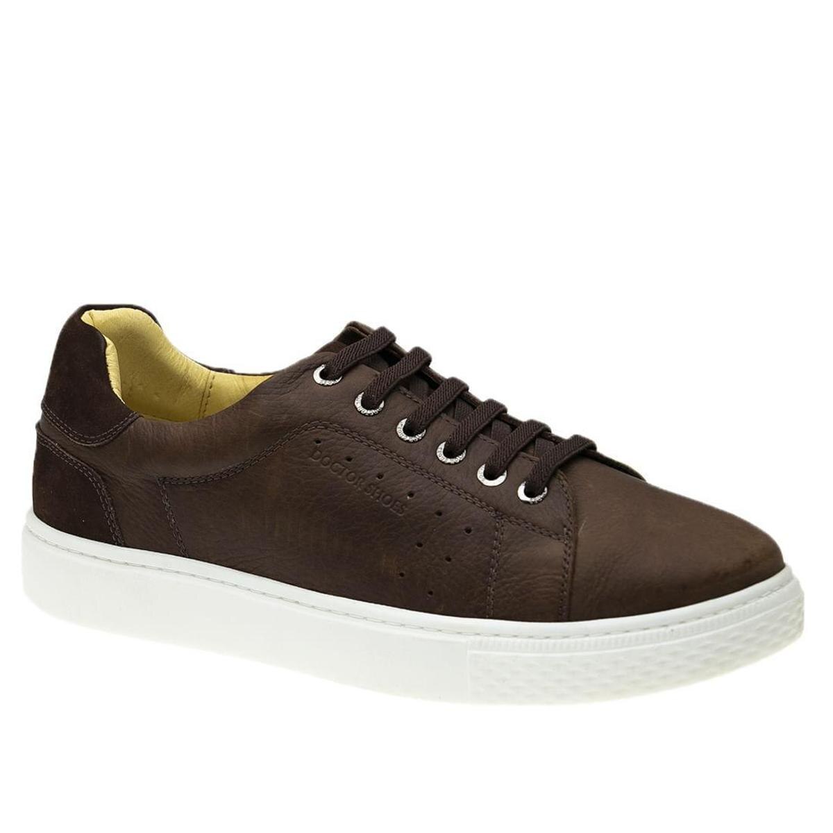 Sapatênis Doctor Shoes Couro 2194 Marrom - Preto | Netshoes