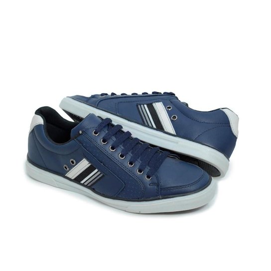 Sapatênis elástico cadarço zíper cores Sapato Tênis Masculino Casual zíper MOD 755 - Azul Menor preço em Sapatênis elástico cadarço zíper cores Sapato Tênis Masculino Casual zíper MOD 755 - Azul