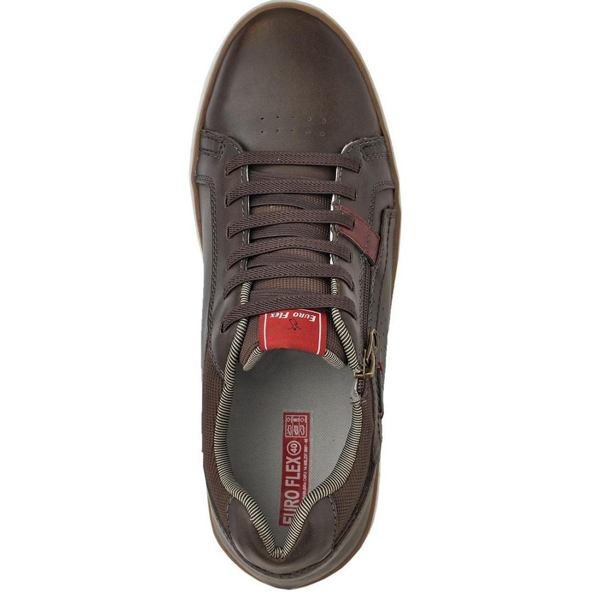 Sapatênis EuroFlex Cadarço Elástico Masculino - Café | Netshoes
