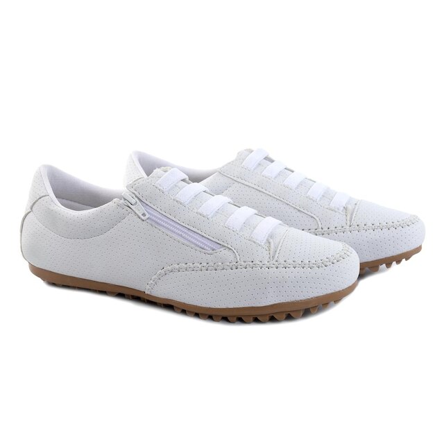 Sapatênis Feminino Casual Rasteiro Branco