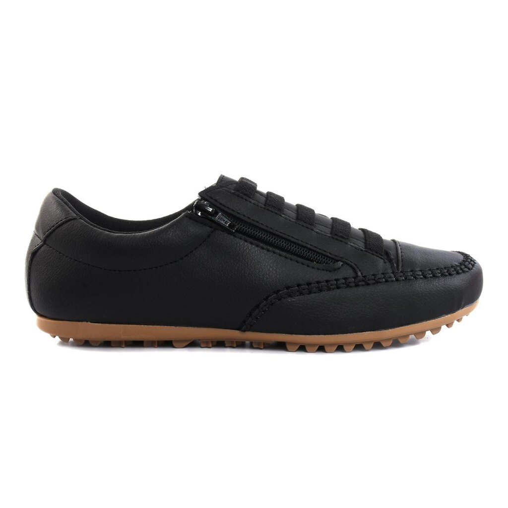 Sapatênis Feminino Casual Rasteiro Preto