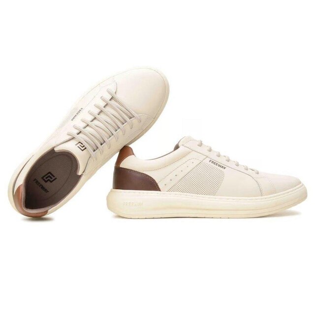 Sapatenis Freeway Em Couro Masculino Duo04