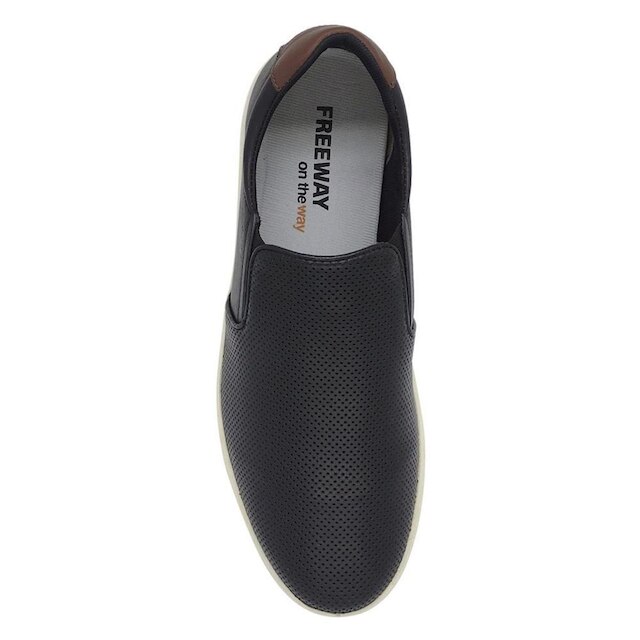 Sapatênis Freeway Masculino Couro Slip On Calce Fácil Cooper - Preto ...