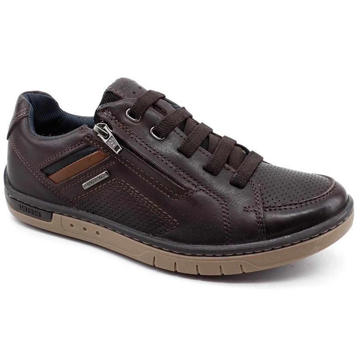 Sapatênis Couro Pegada Masculino - Pinhao