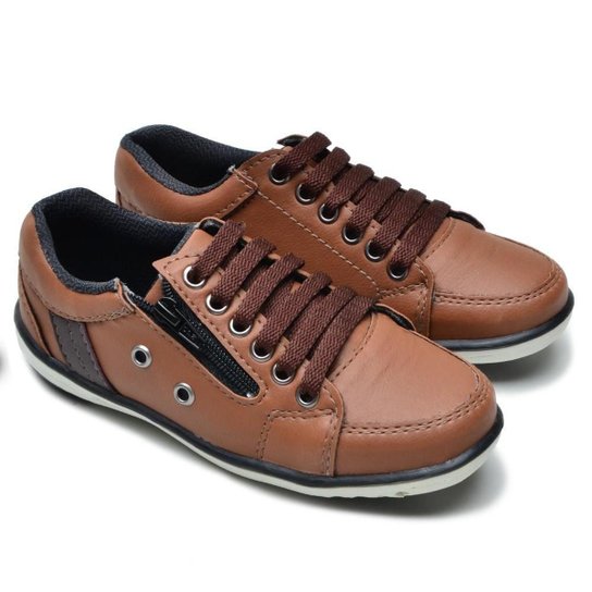Sapatênis Infantil Masculino Casual Conhaque com Ziper - Marrom Claro é ruim? Sapatênis Infantil Masculino Casual Conhaque com Ziper - Marrom Claro é boa?