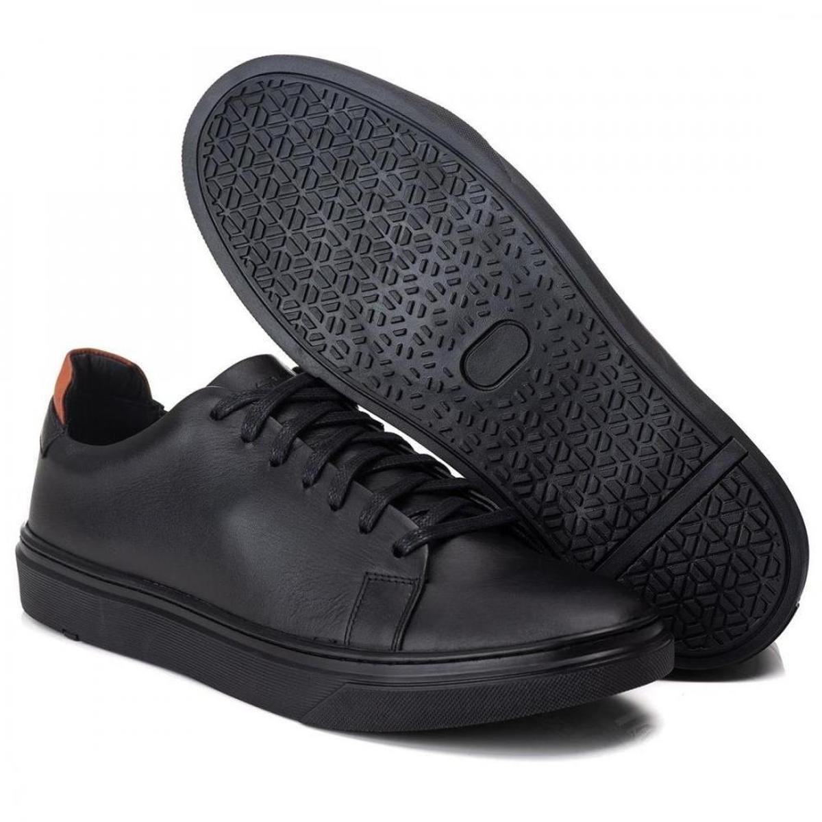Sapatenis Masculino Casual Couro - Preto | Netshoes
