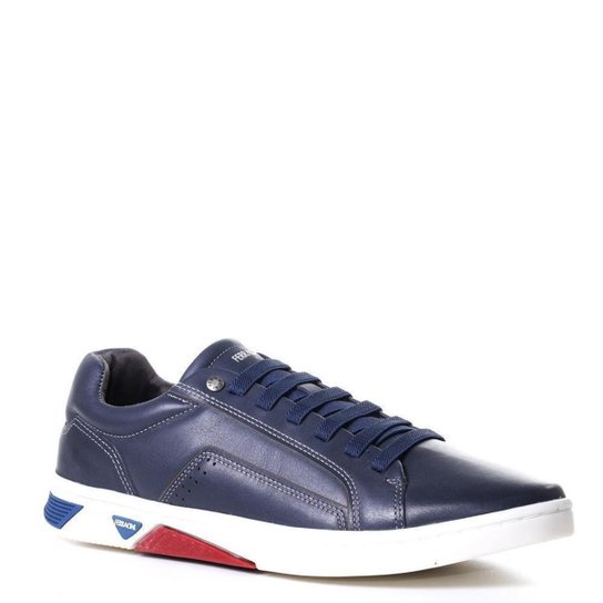 Sapatênis Masculino Casual Ferracini Em Couro - Azul Menor preço em Sapatênis Masculino Casual Ferracini Em Couro - Azul