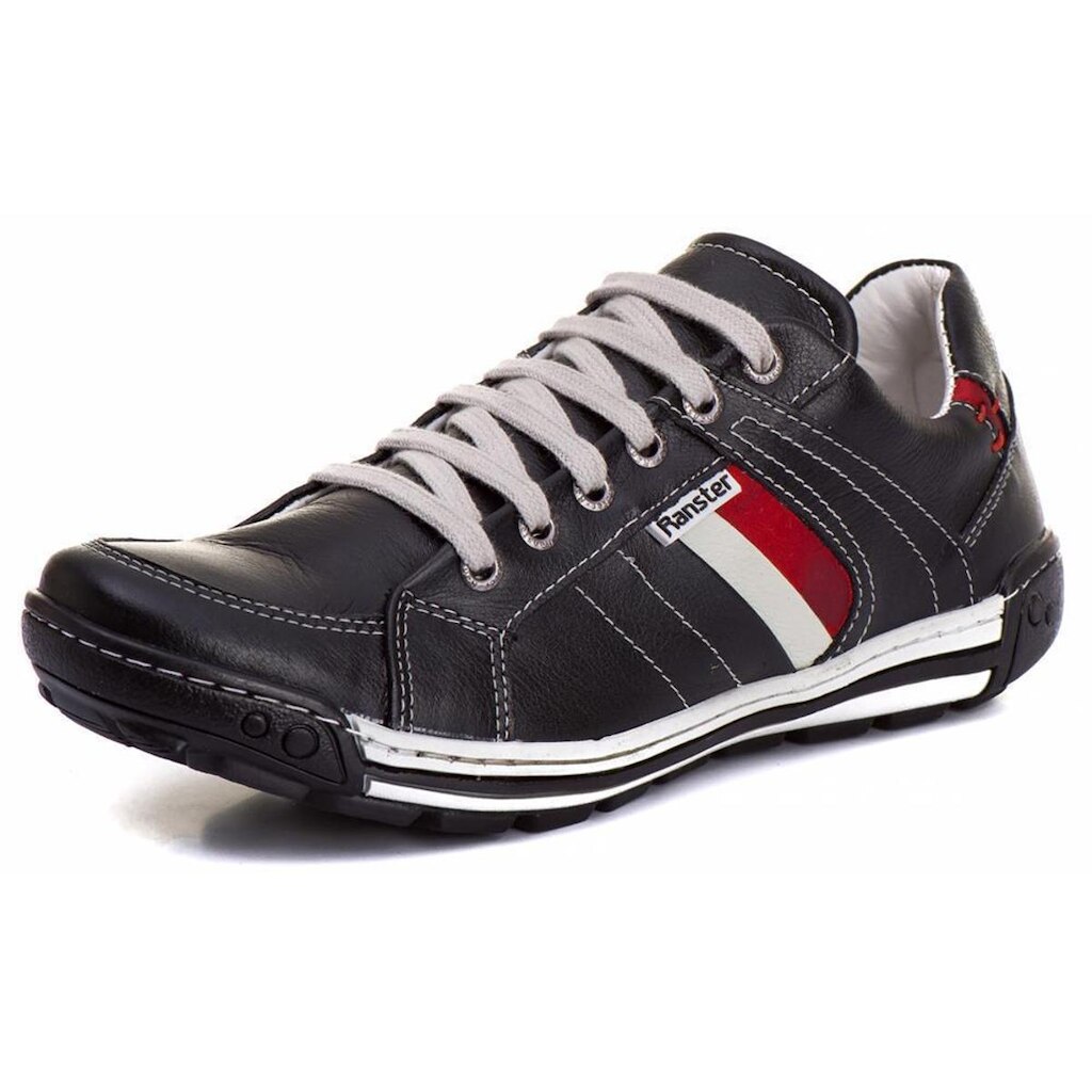 Sapatênis Masculino Couro Cadarço Liso Estilo Conforto Leve