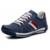 Sapatênis Masculino Couro Cadarço Liso Estilo Conforto Leve - Azul