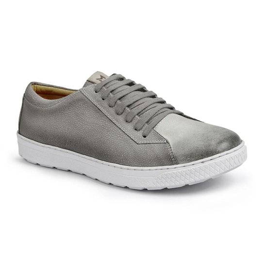 Sapatênis Masculino Couro Cadarço Moderno Estilo Conforto - Cinza Menor preço em Sapatênis Masculino Couro Cadarço Moderno Estilo Conforto - Cinza