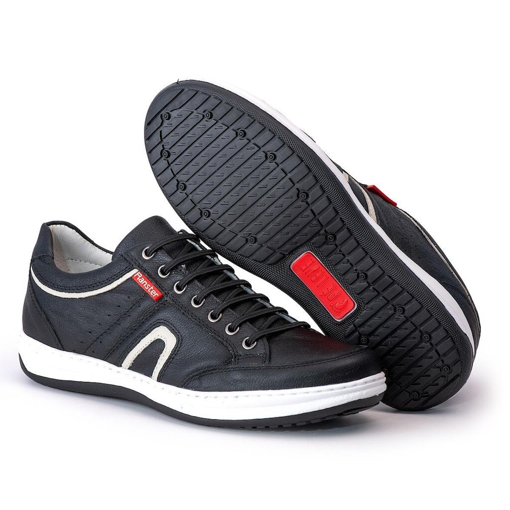 Sapatênis Masculino Couro Preto Comfort