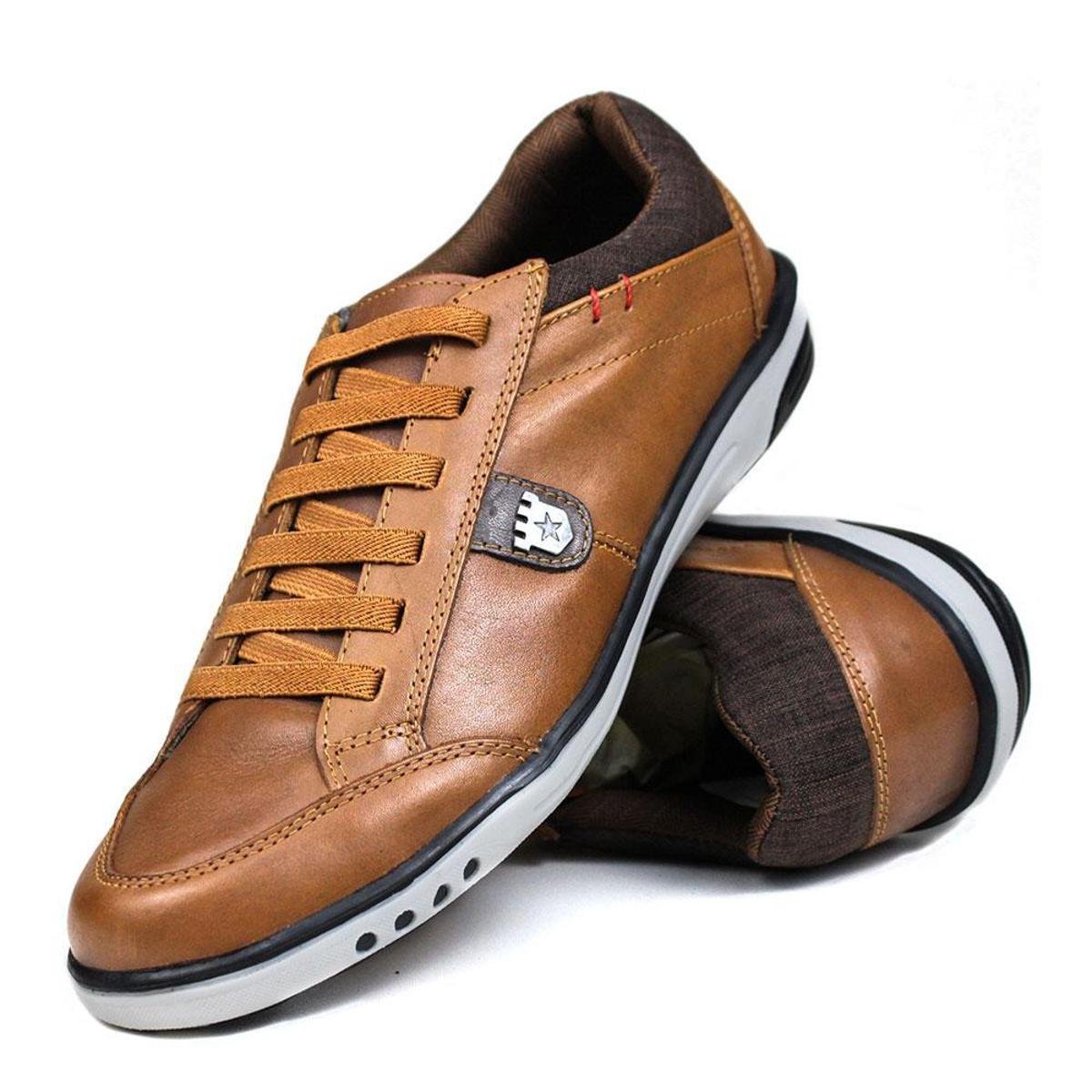 Sapatênis Masculino Couro Spell 320 - Caramelo | Netshoes
