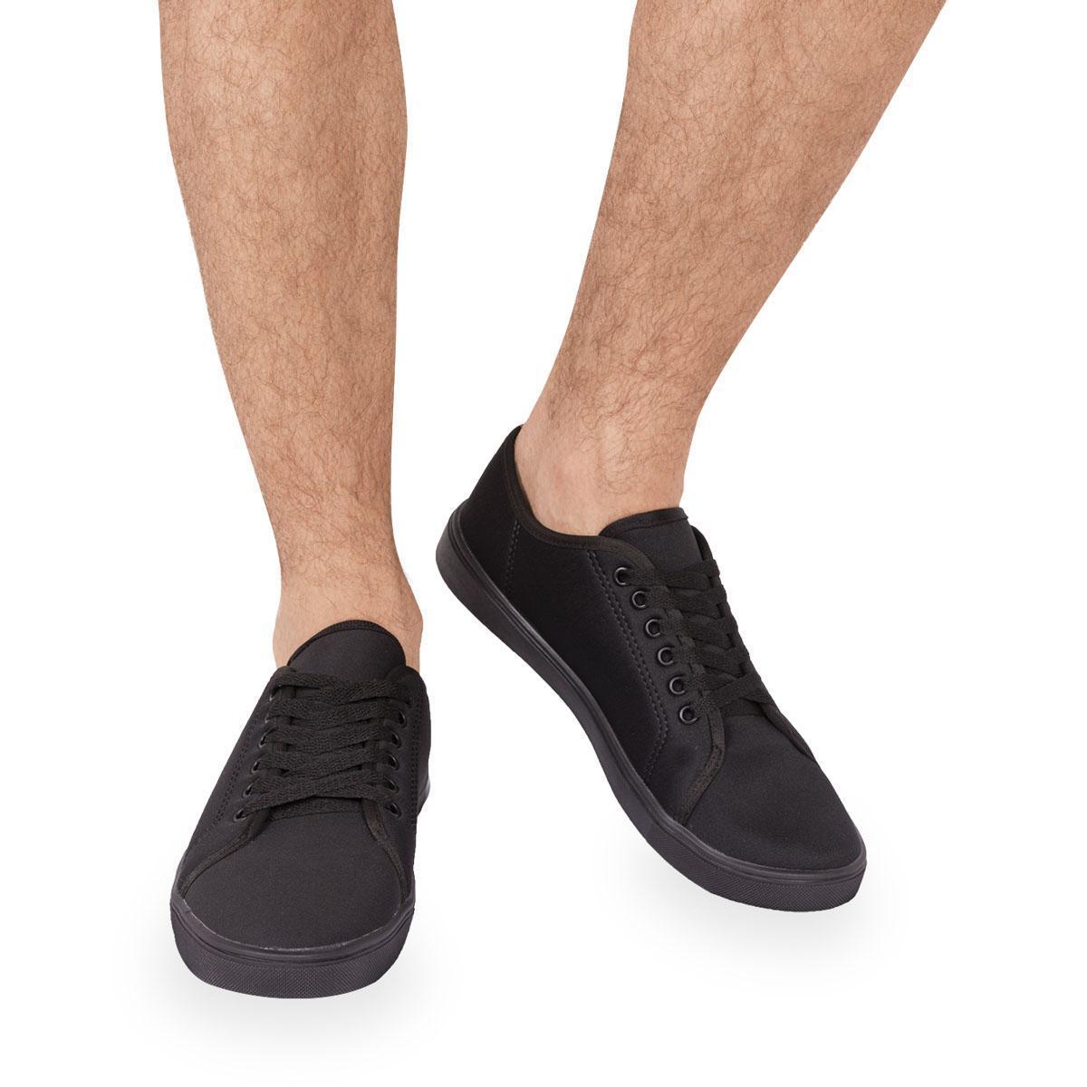 Sapatênis Masculino de Amarrar Bom Para Sair Trabalhar Barato Uolk L200 -  Preto | Netshoes