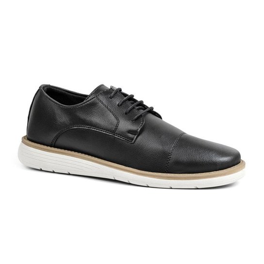 Sapatenis Masculino de Couro Esporte Fino Casual Moda Oxford - Preto Menor preço em Sapatenis Masculino de Couro Esporte Fino Casual Moda Oxford - Preto