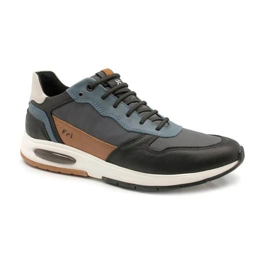 Sapatênis Masculino Ferricelli + Leve Five LFV59400 - Preto+Chumbo Menor preço em Sapatênis Masculino Ferricelli + Leve Five LFV59400 - Preto+Chumbo