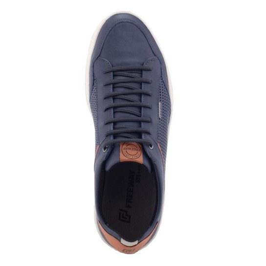 Sapatênis masculino Freeway Cavan 3983 Couro Evolution Cielo