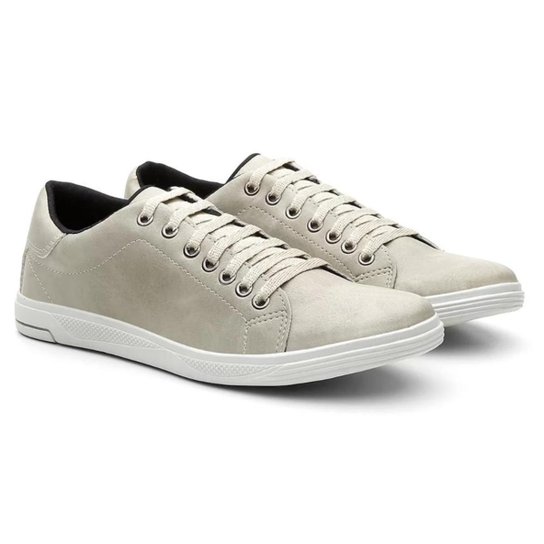 Sapatênis Masculino Kreeper Casual Social Conforto Liso Mod 12000 - Cinza Claro Menor preço em Sapatênis Masculino Kreeper Casual Social Conforto Liso Mod 12000 - Cinza Claro