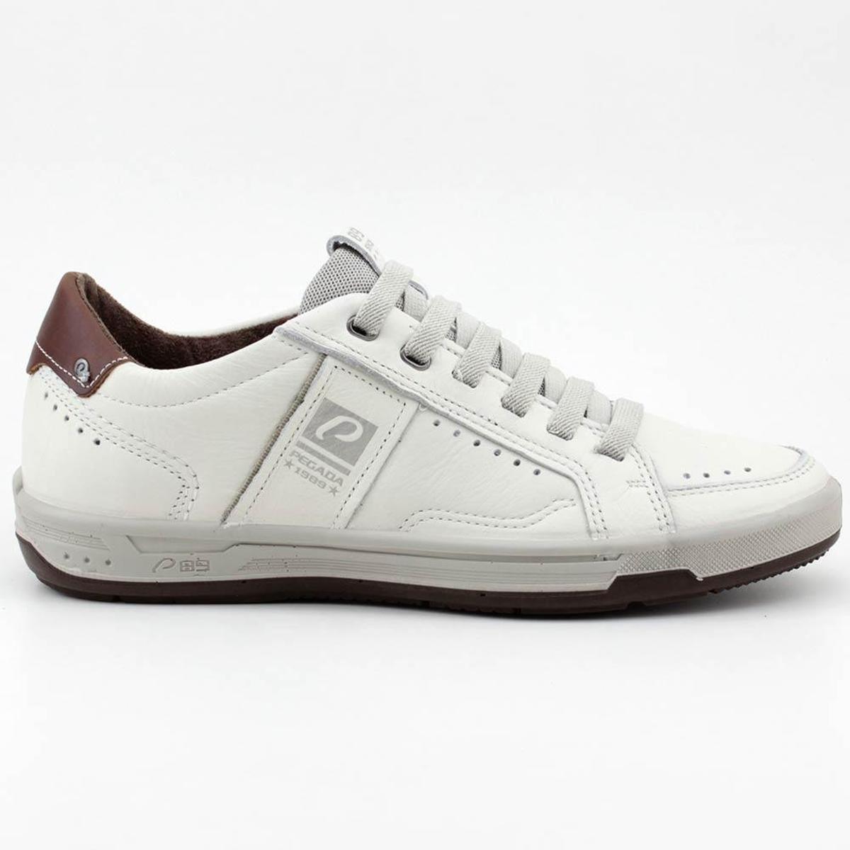 Sapatênis Masculino Pegada Couro - Off White | Netshoes