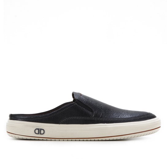 Sapatênis Mule Couro Democrata Denim Go Masculino - Preto+Laranja Menor preço em Sapatênis Mule Couro Democrata Denim Go Masculino - Preto+Laranja