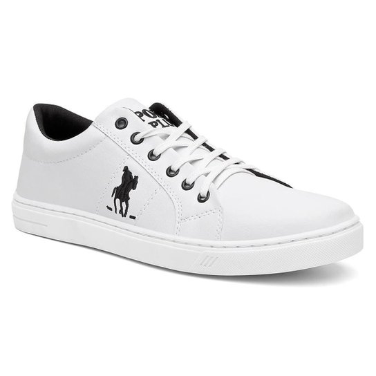 Sapatênis Ocasional Masculino Polo Plus - Branco Menor preço em Sapatênis Ocasional Masculino Polo Plus - Branco