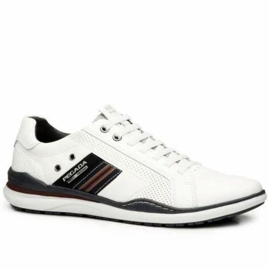 Sapatênis Pegada 119104-01 Couro Napa Soft Branco Masculino - Branco Menor preço em Sapatênis Pegada 119104-01 Couro Napa Soft Branco Masculino - Branco
