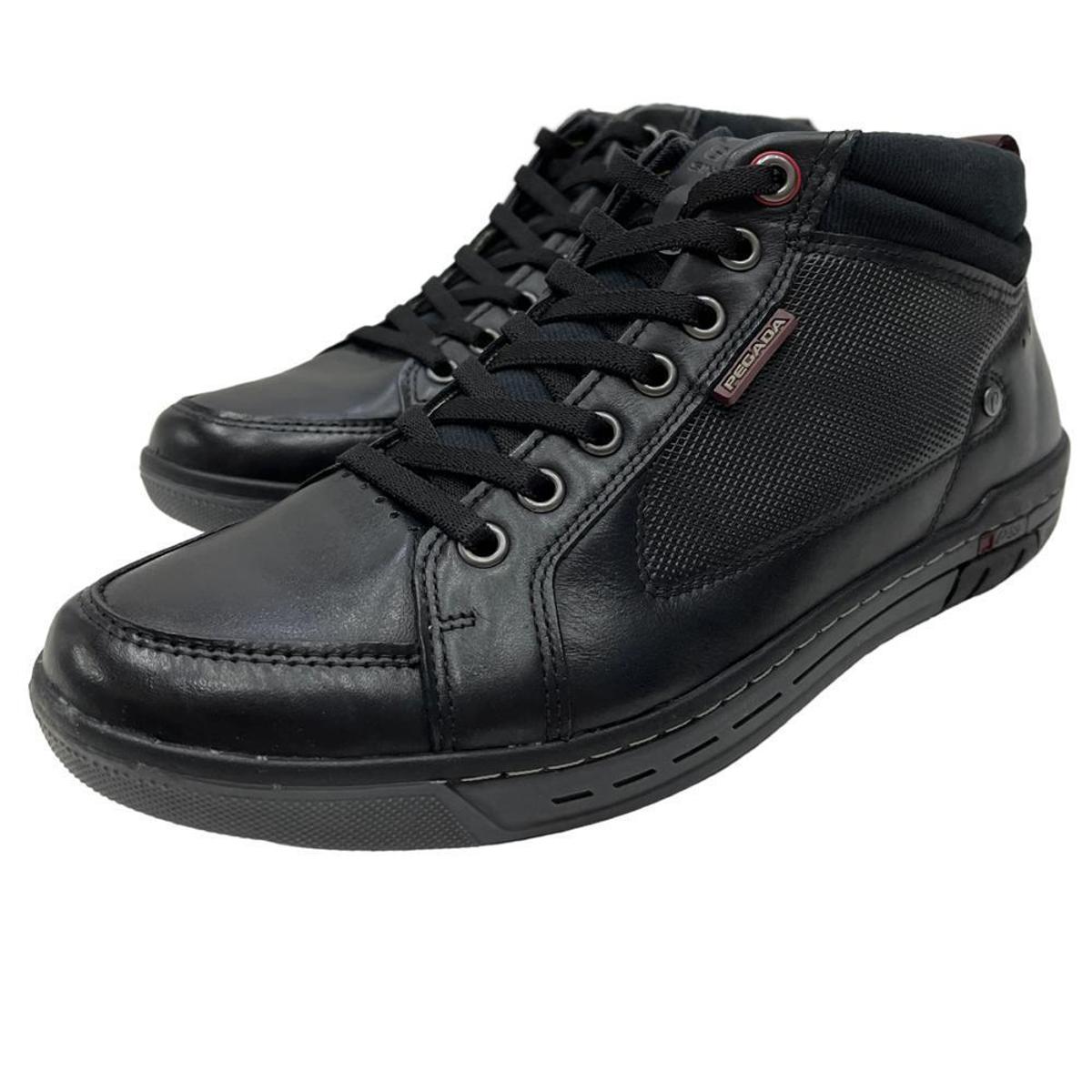 Sapatênis Pegada Botinha Cadarço Elástico - Preto | Netshoes