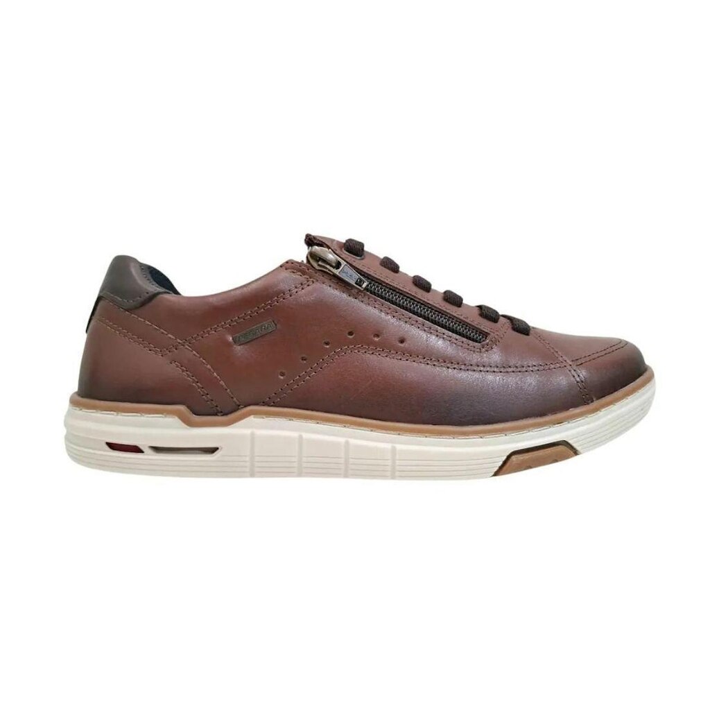 Sapatenis Pegada Couro Ziper Conforto Casual