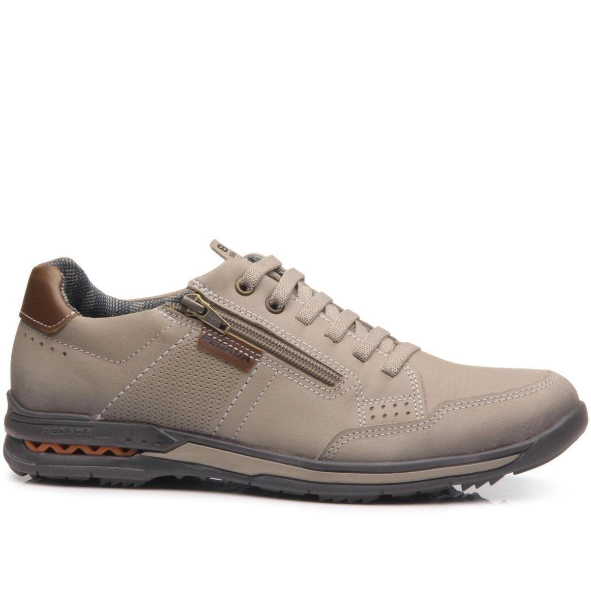 Sapatênis Pegada Masculino em Couro Areia 114861-04 Menor preço em Sapatênis Pegada Masculino em Couro Areia 114861-04