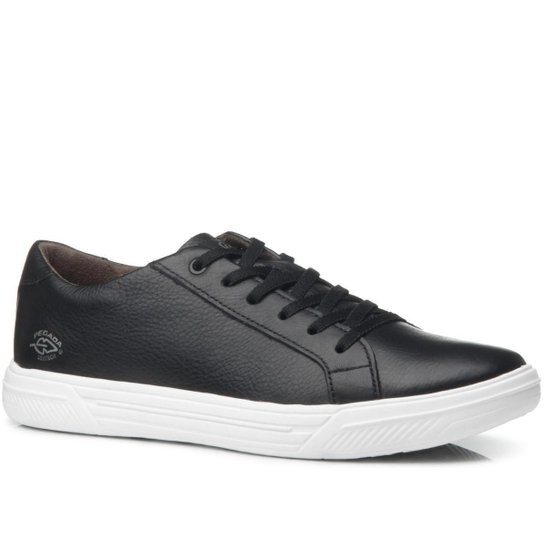Sapatênis Pegada Masculino em Couro Preto 110401-06 - Preto Menor preço em Sapatênis Pegada Masculino em Couro Preto 110401-06 - Preto