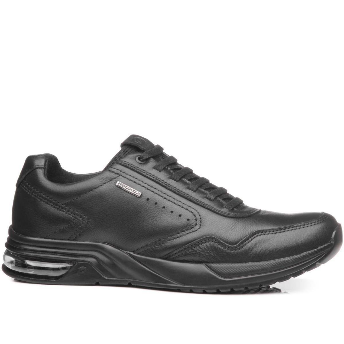 Sapatênis Pegada Masculino em Couro Preto 119053-02 Menor preço em Sapatênis Pegada Masculino em Couro Preto 119053-02