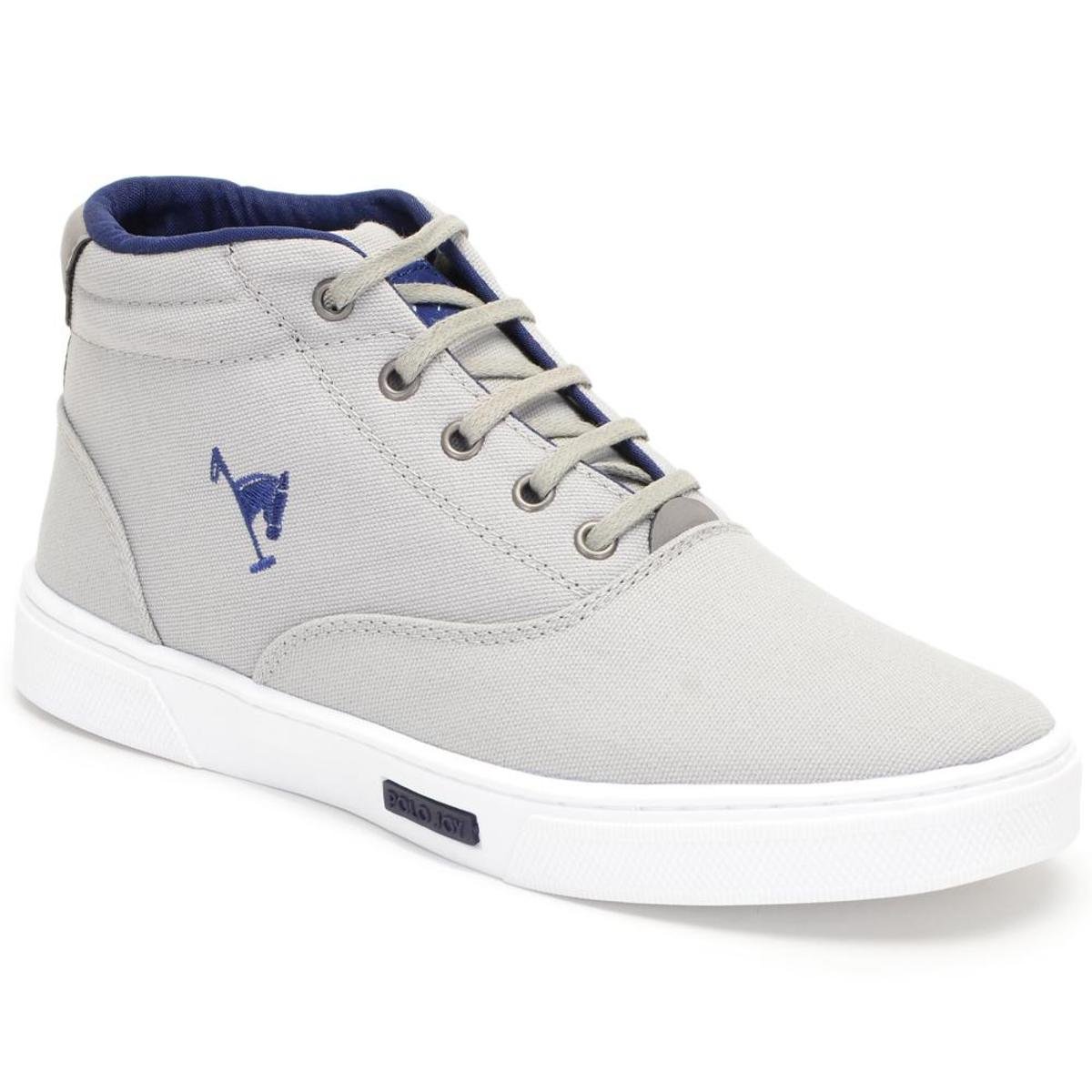 Sapatênis Polo Joy Botinha Cano Médio Masculino - Cinza+Vermelho | Netshoes