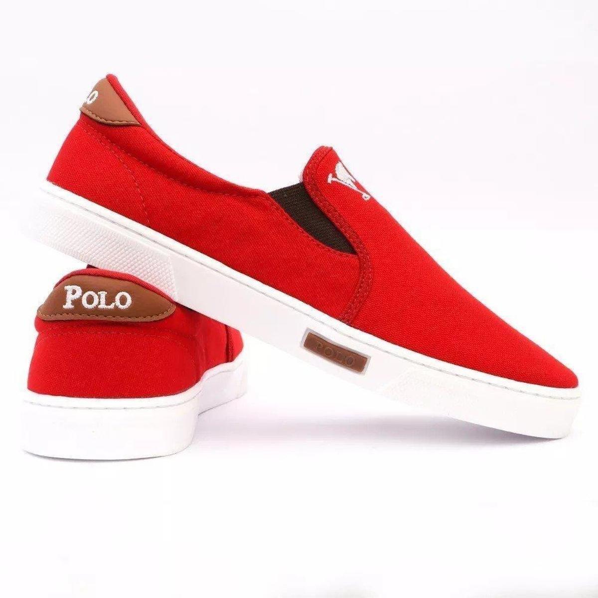 sapatenis polo vermelho
