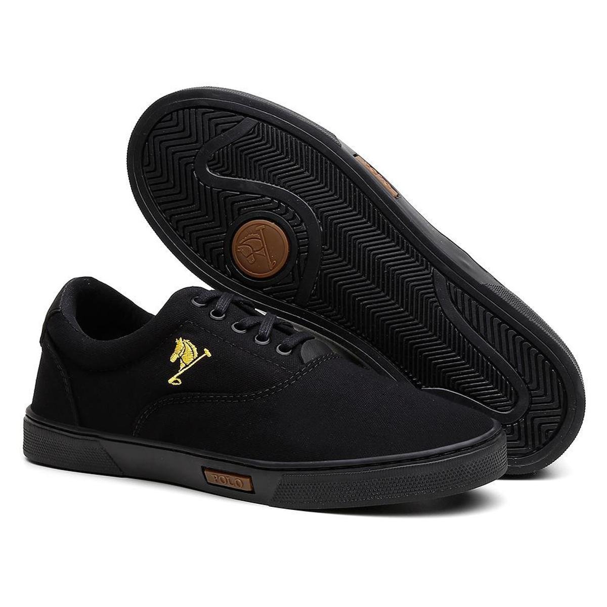 Sapatenis polo play Masculino Casual Preto Netshoes