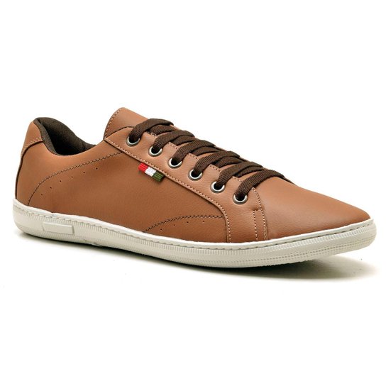 Sapatênis Polo State West Camel Masculino - Marrom Claro Menor preço em Sapatênis Polo State West Camel Masculino - Marrom Claro