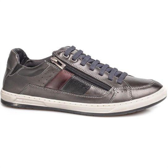 Sapatênis Rafarillo Couro Masculino Flash 65002-05 - Chumbo Menor preço em Sapatênis Rafarillo Couro Masculino Flash 65002-05 - Chumbo