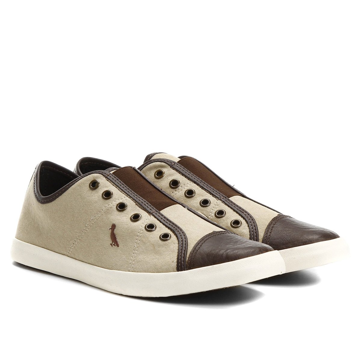 Sapatênis Reserva Ilhós Logo - Bege | Netshoes