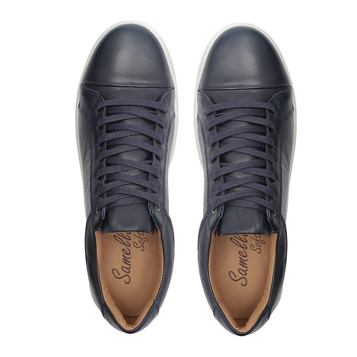 Sapatenis Samello Casual Soft Tiggo Air Couro Masculino - Marinho | Netshoes