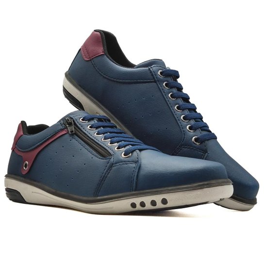 Sapatenis Sapato Tenis Masculino Casual Ziper MOD 717 - Marinho Menor preço em Sapatenis Sapato Tenis Masculino Casual Ziper MOD 717 - Marinho