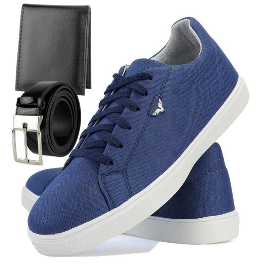 Sapatênis SB Masculino Com CInto e Carteira Slim - Cinza Menor preço em Sapatênis SB Masculino Com CInto e Carteira Slim - Cinza