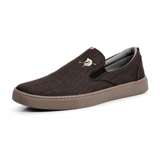 Menor preço em Sapatênis Slip On Casual Masculino Polo Work - Marrom