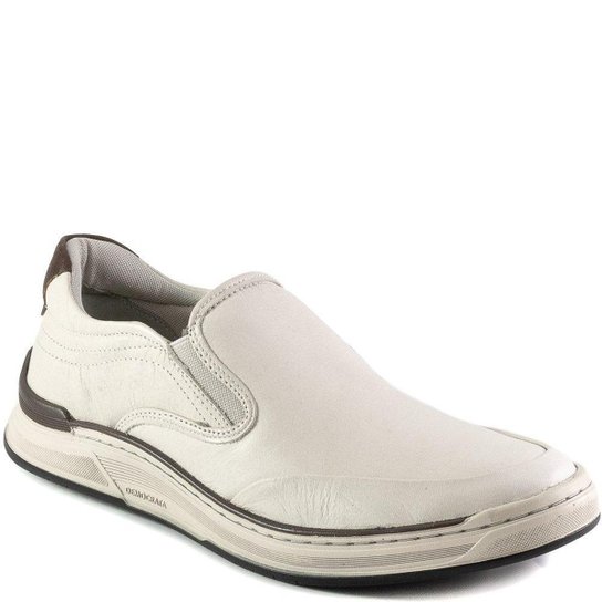 Menor preço em Sapatênis Slip On Denim Loop Masculino Em Couro Democrata 151202 - Off White