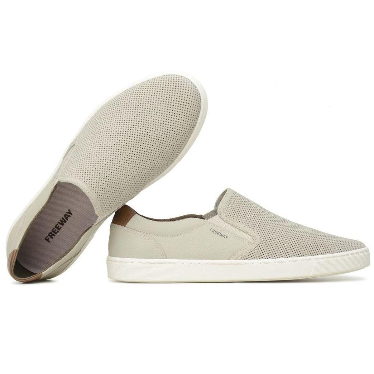 Sapatênis Slip On Masculino De Couro Off White Freeway - Off White |  Netshoes