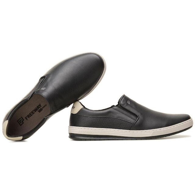 SAPATENIS SLIP ON MASCULINO EM COURO FREEWAY - TRACK