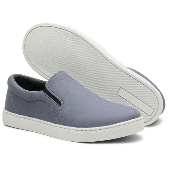 Sapatenis Tênis Iate Elástico Sem Cadarço Casual Moderno 503 - Cinza Menor preço em Sapatenis Tênis Iate Elástico Sem Cadarço Casual Moderno 503 - Cinza