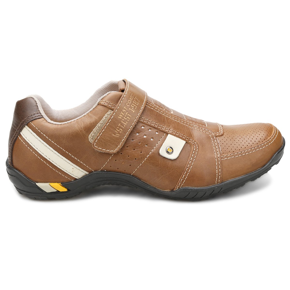 Sapatênis West Coast Recortes Velcro - Marrom Claro | Netshoes